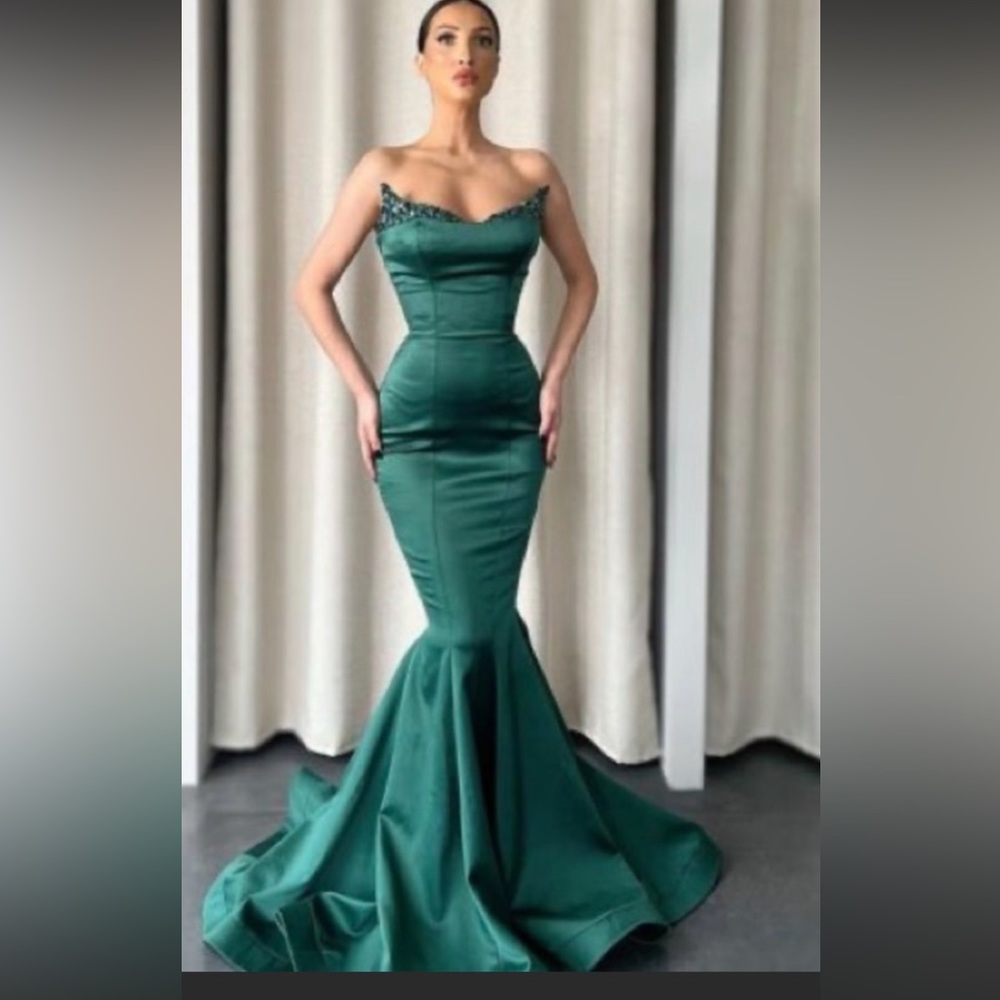 Lia Stublla green sequin mermaid dress